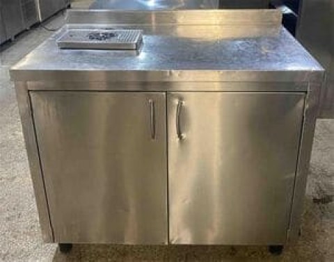 Μεταχειρισμένο Ερμάριο Ανοξείδωτο Με 2 Ανοιγόμενες Πόρτες 100x60x87Cm Ενδιάμεσο Ράφι & Rinser  